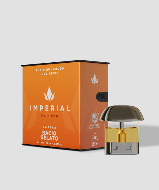 Imperial extraction enhanced live resin 1g THC-P delta 8 vape pod cartridge bacio gelato