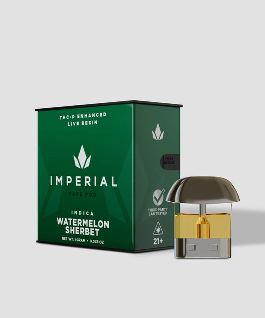 Imperial extraction enhanced live resin 1g THC-P delta 8 vape pod cartridge watermelon sherbet