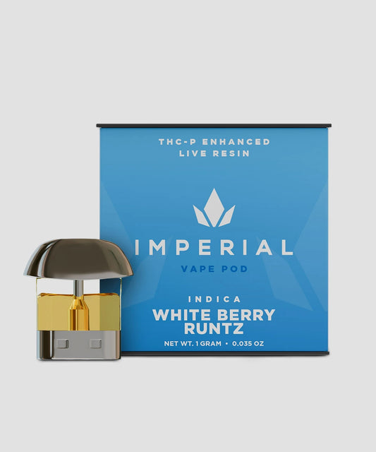 Imperial extraction enhanced live resin 1g THC-P delta 8 vape pod cartridge white berry runtz
