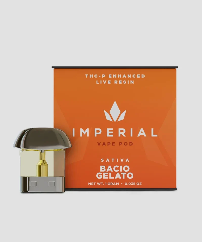 Imperial enhanced live resin 1g THC-P delta 8 vape pod cartridge bacio gelato