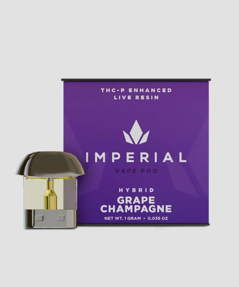 Imperial enhanced live resin 1g THC-P delta 8 vape pod cartridge grape champagne