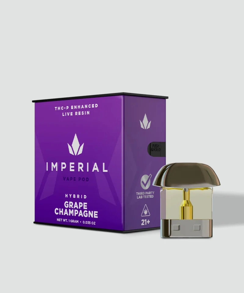 Imperial enhanced live resin 1g THC-P delta 8 vape pod cartridge grape champagne