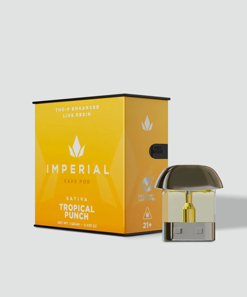 Imperial enhanced live resin 1g THC-P delta 8 vape pod cartridge tropical punch