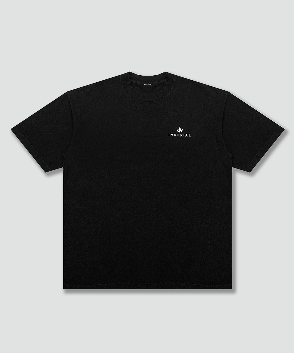 Imperial signature crest logo crew neck t shirt black