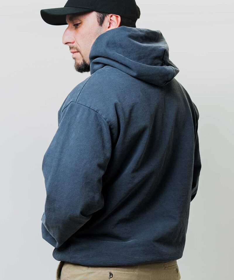 Imperial signature collection hoodie side view blue