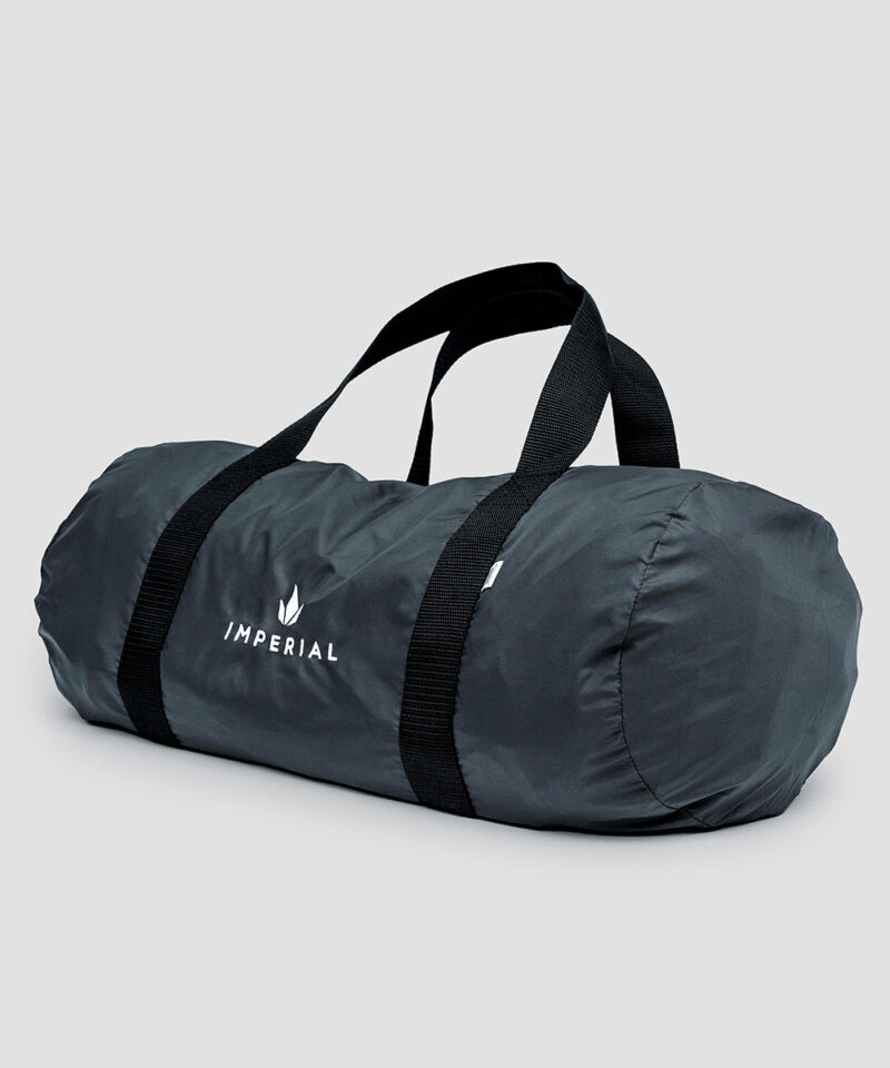 Imperial Merch essentials signature duffle bag in charcoal and black