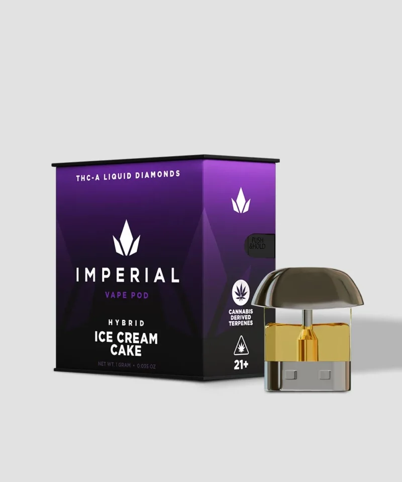 Imperial extraction thca liquid diamond vape pen pod ice cream cake side view